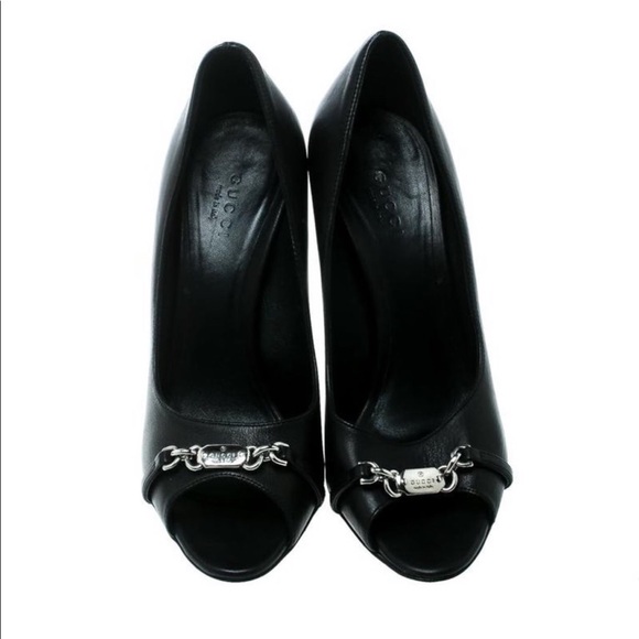 Gucci Open Toe Pumps Size 38.5 100% Authentic - Picture 2 of 3